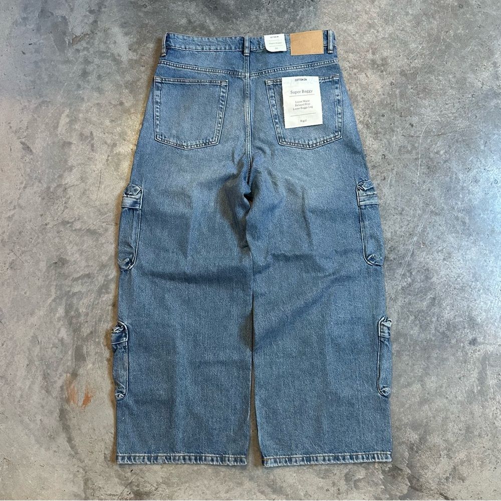 NWT Super Baggy Cargo Cotton On Jeans Cotton:On Cargo Ditch Blue